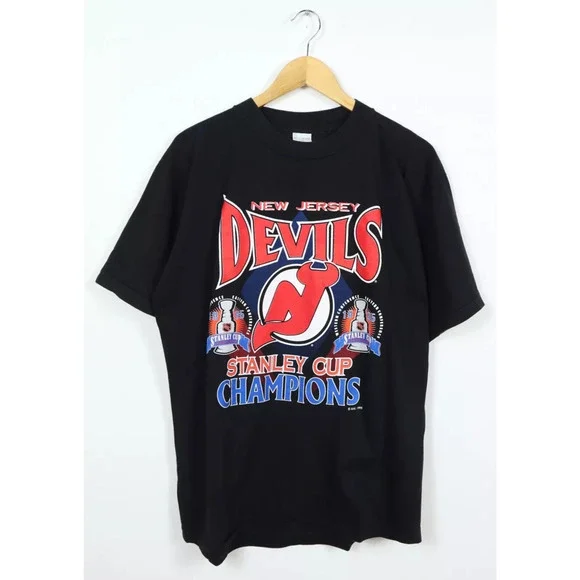 New Jersey Devils 1995 NHL Hockey Stanley Cup Champions Accord Shirt USA Sz. L - Picture 1 of 8